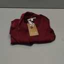 RIHOAS Women's Satin V-Neck Long Sleeve Button Down Shirt - Business Casual Dressy Blouse for Summer Fall Work & Daily Wear, Size M, Wine Red