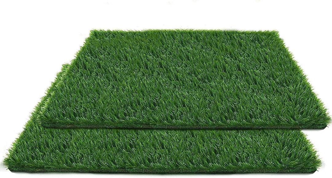 Artificial Grass for Dogs Pee Tray Fake Grass Mat for Professional Puppy Potty Trainer Replacement Dog Grass Pad for Indoor and Outdoor (25.5x19.5 Inch(Pack of 2))