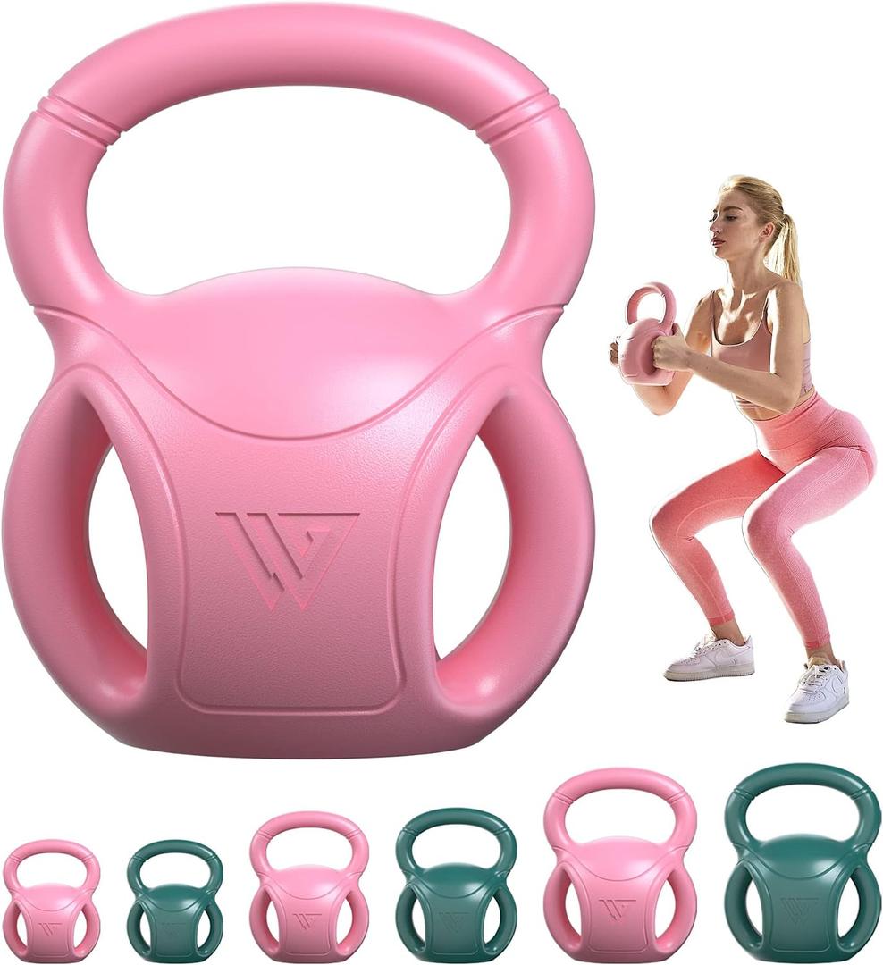 RUNWE 3 Handle Kettlebells Weight - Weight for Women 20 LB for Russian Twists AB Exercise, Weightlifting and Core Fitness Exercise Home Gym [Single in Sold]