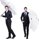 G4Free 68 Inch Automatic Open Golf Umbrella Double White Canopy Wedding Auto Open Extra Large Oversize Windproof Umbrellas(White)