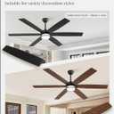 Fanbulous 65 Inch Ceiling Fans with Lights, Farmhouse Large Ceiling Fans with Remote, Black&Brown Modern Ceiling Fan with LED Light, Quiet DC Motor for Living Room, Bedroom, Kitchen, Indoor