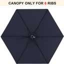 MASTERCANOPY Patio Umbrella 7.5 ft Replacement Canopy for 6 Ribs-Navy Blue Canopy Only