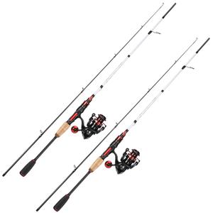 Sougayilang Fishing Rod and Reel Combo, 5.9ft 2-Piece MH Spinning Rod with Spinning Reel, 15lb Max Drag, Cork & EVA Grip, Saltwater Freshwater Gear for Bass Walleye Trout-2Packs-5.9ft red