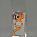 for iPhone 17/16/15/14/13promax Mobile Phone Case Creative Skeleton Z-Shaped Anti-Fall Heat Dissipation Metal Frameless Magnetic Bracket (Orange,iPhone17Promax)
