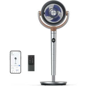 Dreo Standing Fan, 120°+120° Smart Oscillating Floor Fans with Wi-Fi/Voice Control, 90 ft Fan For Bedroom, DC Motor Quiet Fans, Adjustable Height, 8 Speeds, 6 Modes, 12H Timer, Office, Room