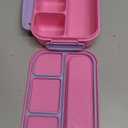 Bento Box Adult Lunch Box, Lunch Containers for Kids Girls Boys with 4 Compartments, Lunchable Food Container with Utensils, Sauce Jar, Muffin Liners, 40 Oz/5 Cup, Microwave Safe, Pink/Lavender (1200ML)