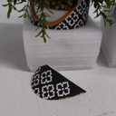 Winlyn 3-Pack Artificial Potted Plants - Faux Eucalyptus, Rosemary, Boxwood Greenery in Small Black & White Geometric Concrete Pots -Desk, Table, Shelf, Windowsill Decor for Indoor Outdoor Home Office