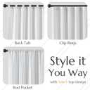 jinchan White Curtains Blue Striped Curtains 96 Inch Length for Living Room Bedroom Window Treatment Modern Linen Look Ticking Stripe Pinstripe Privacy Light Filtering Back Tab Rod Pocket 2 Panels