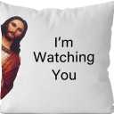 IWXYI Funny Couch Pillow Covers - I Saw That Themed Pillow Covers 18x18, Jesus I Saw That Funny Pillows, Funny Gifts for Women Friends, I'm Watching You