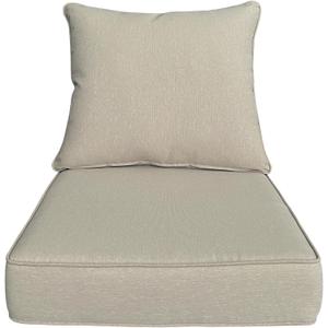 Outdoor/Indoor 24x24 inch Deep Seat Patio Cushions Set of 1 Resilient Foam Filling Water Repellent Stain-Resistant UV Resistant Weather Resistant Patio Cushions Putty