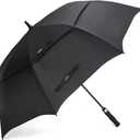 G4Free 47/54/62/68 Inch Automatic Open Golf Umbrella Oversize Extra Large Double Canopy Vented Windproof Waterproof Stick Umbrellas, Black 