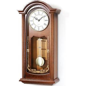 AYRELY 26IN Grandfather Vintage Wall Clock with Pendulum and Chime, Hour/Quarter-Hour Chime, Elmwood Frame, Large Vintage Wall Clock for Living Room,Home Decor Gift