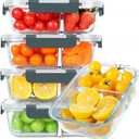 KOMUEE 30 oz 5 Pack Glass Meal Prep Containers 2 Compartments, Glass Food Storage Containers with Lids, Airtight Lunch Box, Microwave, Oven and Freezer Safe BROKEN GLASS