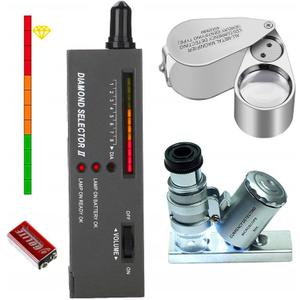 High Accuracy Professional Diamond Tester Pen, Jewelry Diamond Tester with 60X Mini LED Magnifying&40X Full Metal Illuminated Jewelry Loop Magnifier,Diamond Selector for Novice and Expert