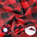 CCINEE 6pcs Christmas Chair Back Cover, Black and Red Grid Chair Slipcovers Hat Buffalo Plaid Christmas Back Covers Christmas Dining Chair Protector Elastic for Dining Room Xmas Party Table Decor