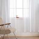 Foil White Sheer Curtains for Living Room 84 Inches Long 2 Panels Set, Modern Silver Printing Shiny Privacy Window Curtains, Light Filtering Sheer White Curtains for Bedroom, 42x84Dt