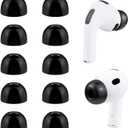 SOULWIT 5 Pairs Memory Foam Eartips for AirPods Pro 3 (3rd Generation 2025), Pro3 Replacement Earbud Ear Tips Accessories (Black/XXS)