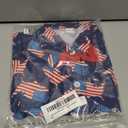 Baby Boy 4th of July Outfit American Flag/Popsicle/Cactus Dress Shirt Bodysuit Lapel Button Short Sleeve Romper (Blue)