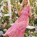 Opemiby Womens Maxi Dress Spring Summer Sleeveless Lace Strap Empire Waist A Line Side Pockets Beach Casual Long Dresses (S)