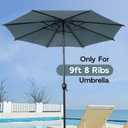 Abba Patio 9FT Lyon Outdoor Patio Umbrella Replacement Canopy, 8 Sturdy Ribs UV Protection Waterproof for Garden Deck Backyard Pool,Only Umbrella Replacement Canopy,Grey