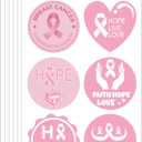 120 Pcs 2 Inch Pink Ribbon Stickers Breast Cancer Awareness Stickers | Pink Ribbon Awareness Decal Sticker Envelope Sealer Breast Cancer Decal for Woman Charity Support Events