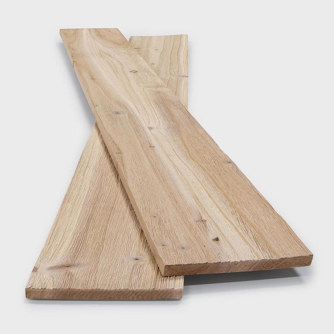 10-Pack Solid Pine Wall Planks, 47.25" x 4.75" Barn Wood Finish Rustic Real Wood Wall Panels for DIY Accent Walls & Ceilings, Natural, Covers 15.4 Sq. Ft., 47.25" x 4.75" x 0.36"