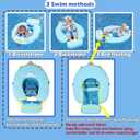 Mambobaby Float with Canopy Size Improved Non Inflatable Infant Baby Pool Float Smart Mambo Float Swim Trainer Add Tail Swim Float Mambo Float Solid Air Free Water Waist Swimming Ring