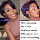 Hair Pixie Cut Lace Front Wigs Human Hair 13X4X1 Lace Front Wigs Human Hair Short Bob Wigs Straight Lace Front Pixie Cut Wigs For Black Women Pre Plucked With Baby Hair (Natural Color)