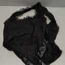 SOLY HUX Women's Y2k Lace Trim Open Tie Front Tank Top V Neck Sleeveless Tops (Large, Plain Black)