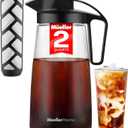 Cold Brew Coffee Maker, 64 oz Tritan Fortified Pitcher, Pour Spout Handle Lid, Resilient & Leak-Proof for Iced Coffee Tea