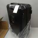 Carry-on Luggage with Cup Holder & USB Charging Port, Hard Side Luggage with Spinner Wheels, Lightweight Luggage for Travel, Business (Black, Carry-On 20-Inch)