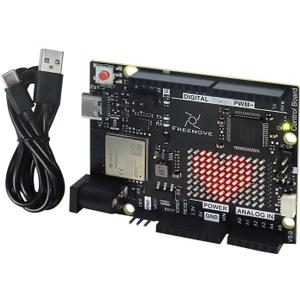 Freenove Control Board V5 Rev4 WiFi (Compatible with Arduino IDE), Arm Cortex-M4 Microcontroller, Onboard ESP32-S3, LED Matrix, USB-C Connector, Example Projects and Code Tutorial