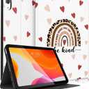 for for iPad mini 7 A17 Pro 2024/iPad Mini 6 2021 8.3 Inch for iPad mini 6th/7th Generation Case Kids Cute Folio Women Teen Girls Rainbow Cover for Apple Mini 6/7 A2567 A2568 A2569