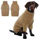 IECOii XXL Dog Sweater,Thermal Knit Big Dog Sweater with Sleeve,Pet Turtleneck Doggy Sweatshirt for Extra Large Dogs Boy Girl,Stretchy Large Dogs Cold Weather Outfit Pitbull Clothes,(Camel,XXL)