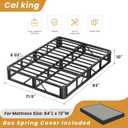 MAF Cal King Size King Box Spring, 10 Inch High Profile Box Spring Cal King 3500 lbs Black Heavy Duty Metal Mattress Foundation with Easy Clean Fabric Cover, Easy Assembly