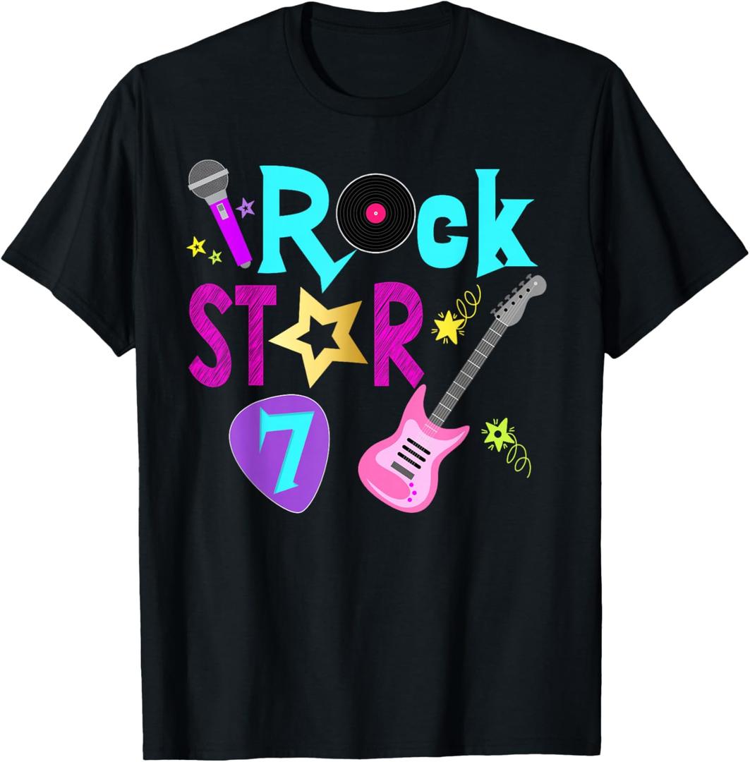 Rockstar Birthday Party Themed For Girls Music Outfit T-Shirt (S)