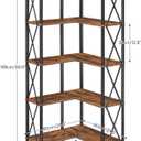 HOOBRO Corner Bookshelf, 5-Tier L-Shaped Bookcase, Industrial Open Display Shelf Tall Storage Organizer, Vertical Storage Rack, for Living Room, Home Office, Rustic Brown and Black BF60SJ01
