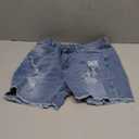 THUNDER STAR Stretchy Jean Shorts for Women Mid Rise Distressed Denim Shorts Ripped Casual Summer Shorts, L, Light Blue