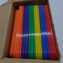 Zonon 24 Pcs Plastic Art Trays 13.3" x 9.8" x 1" Multicolor Stackable Modern Rectangular Plastic Trays with 15 Sheets Self Adhesive Paper Labels for Home, School, Office