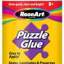 RoseArt Jigsaw Puzzle Glue with Applicator - Saves, Laminates and Preserves Finished Jigsaw Puzzles - Easy to Apply, Dries Quick, Clear & Bright