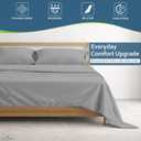 Rajlinen 100% Cotton Full Sheets Set, Cooling & Breathable Bed Sheets, 16 Inch Deep Pocket Fitted Sheet with All-Around Elastic, Soft & Durable Bedding Set, Light Grey Stripe