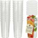 20PCS Disposable Plastic Cup Split Cup for Drinks Round Shape Double Thicken Cup Couple Sharing Drinking Cup with Lids for Milk Tea Boba Juice Shop Party