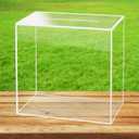 Fowecelt Clear Acrylic Wedding Card Box, Large DIY Card Box Blank No Print for Wedding Reception, Graduation Party, Bridal Shower, Keepsake Party Favor, Cosmetic Home Decor (10 x10 x 5.5 Inch)