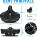 CDYWD Oversized Bike Seat for Men & Women Comfort, Extra Wide Bicycle Seat Cushion, Comfortable Soft Padded, Large Replacement Saddle for Peloton, Stationary Exercise Bike, Cruiser, City Bike, Ebike