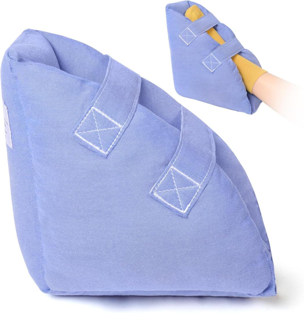 Heel Protector for Pressure Sores, Adjustable Heel Pad Bed Sore Relief Boot, Pressure Ulcer Cushion with Ankle & Feet Support, Ideal for Elderly Bedridden & Surgery Recovery (Blue - 1 Piece)