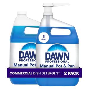 Dawn PRO Manual Pot and Pan Detergent, Dish Soap Liquid for Dishwashing by Hand, Bulk Concentrate for Commercial Use, 1 gal (Case of 2), 128 Fl Oz