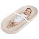 COMOMY Baby Changing Pad for Dresser - Wipeable Changing Pad with Restraining Belt, Waterproof, Soft, Lightweight and Portable, Easy to Clean for On The Go Diaper Change, Oatmeal-Colored