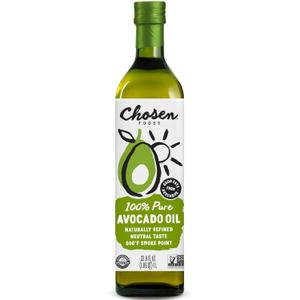 Chosen Foods Avocado Oil, 1 Liter - All Purpose Cooking Oil made from 100% Pure Avocados - Non-GMO, Gluten-Free, Keto Friendly, Glyphosate Free - 33.8 Fl Oz (Pack Of 1) (EXP 10/31/27)