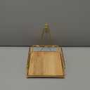 7UYUU Gold Napkin Holder for Table with Weighted Arm, Square Metal Flat Napkin Holder for Kitchen Dinner Countertop Outdoor Table