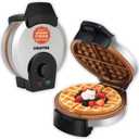 Gourmia Belgian Waffle Maker – Compact Design with Upright Storage, Adjustable Browning, and Easy-Clean Nonstick Ceramic Plates, Stainless Steel
